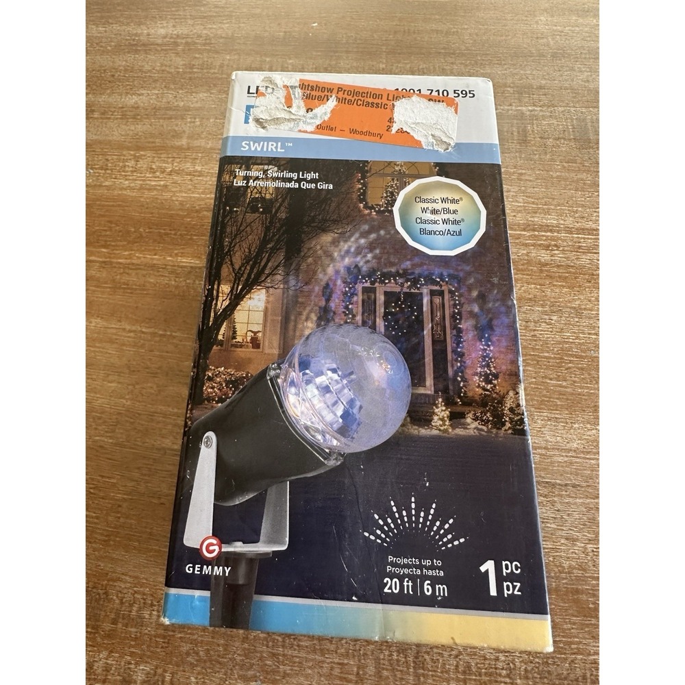 Gemmy LED Light Show Outdoor Projection Lights Turns Swirls Blue